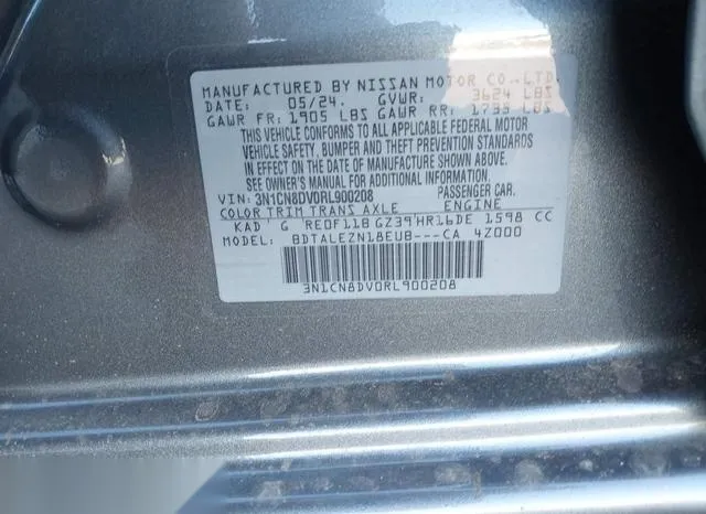 3N1CN8DV0RL900208 2024 2024 Nissan Versa- 1-6 S 9