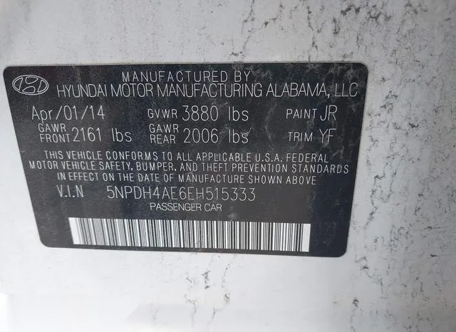 5NPDH4AE6EH515333 2014 2014 Hyundai Elantra- SE 9