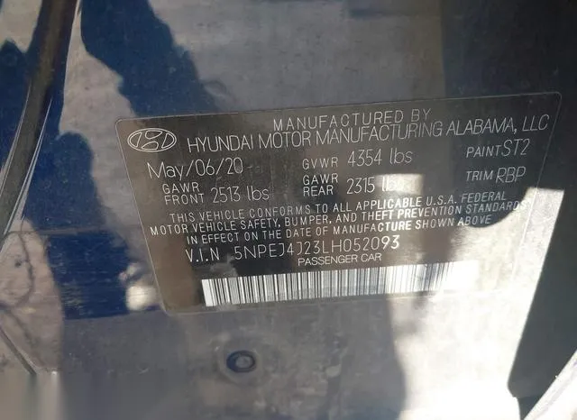 5NPEJ4J23LH052093 2020 2020 Hyundai Sonata- Sel Plus 9