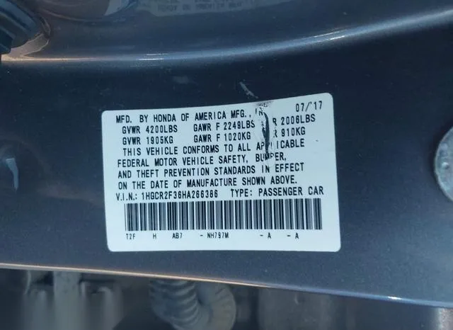 1HGCR2F36HA266386 2017 2017 Honda Accord- LX 9