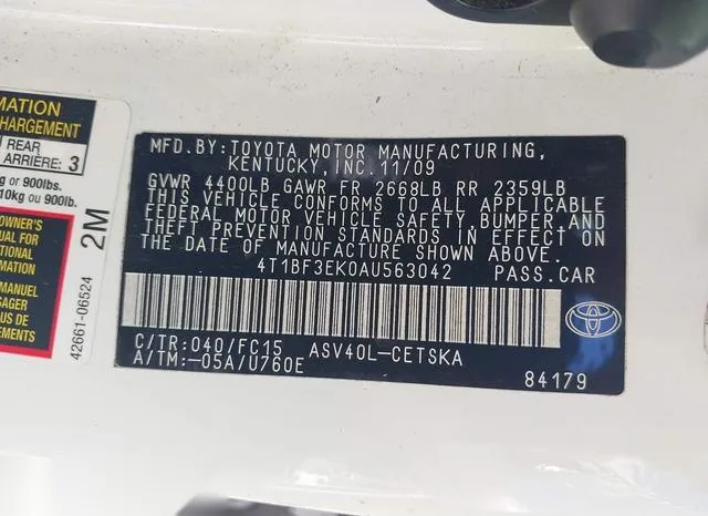 4T1BF3EK0AU563042 2010 2010 Toyota Camry- SE 9