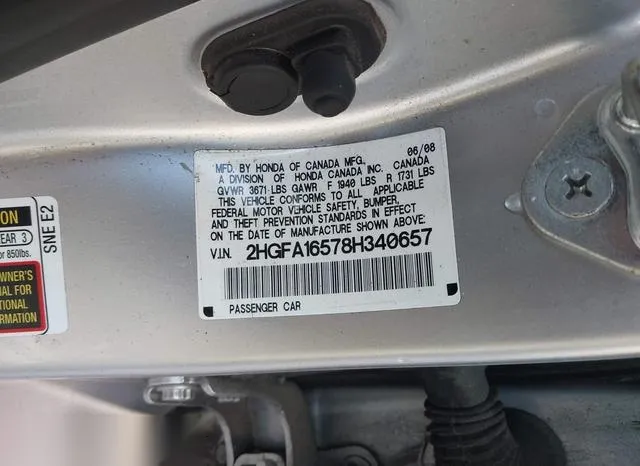 2HGFA16578H340657 2008 2008 Honda Civic- LX 9