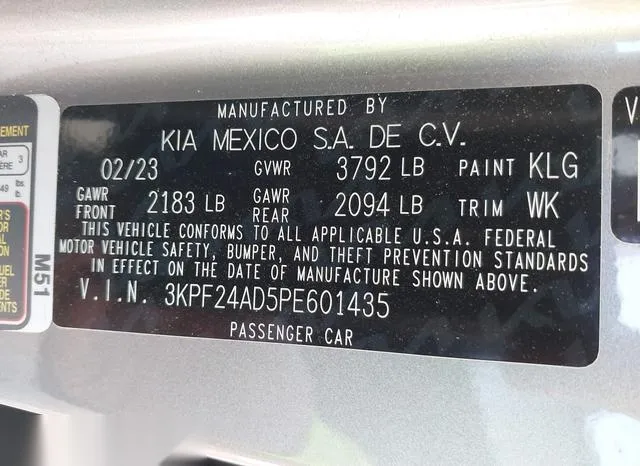 3KPF24AD5PE601435 2023 2023 KIA Forte- Lxs 9