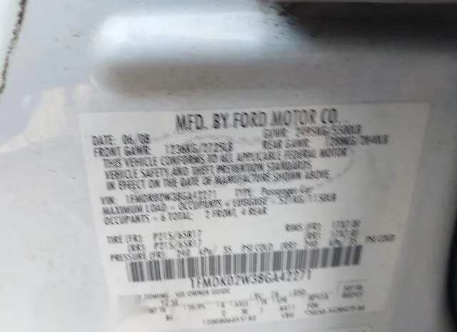 1FMDK02W38GA42271 2008 2008 Ford Taurus- X Sel 9