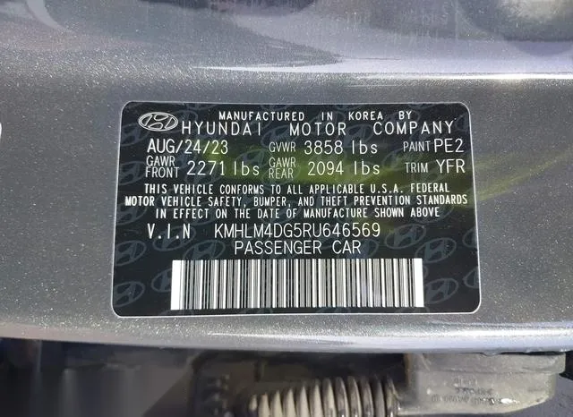 KMHLM4DG5RU646569 2024 2024 Hyundai Elantra- Sel 9