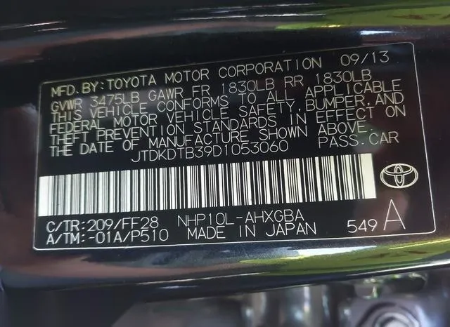 JTDKDTB39D1053060 2013 2013 Toyota Prius- C Three 9