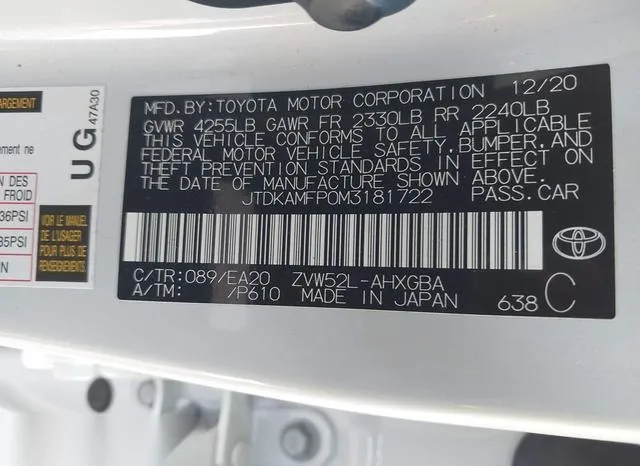 JTDKAMFP0M3181722 2021 2021 Toyota Prius- Prime Limited 9