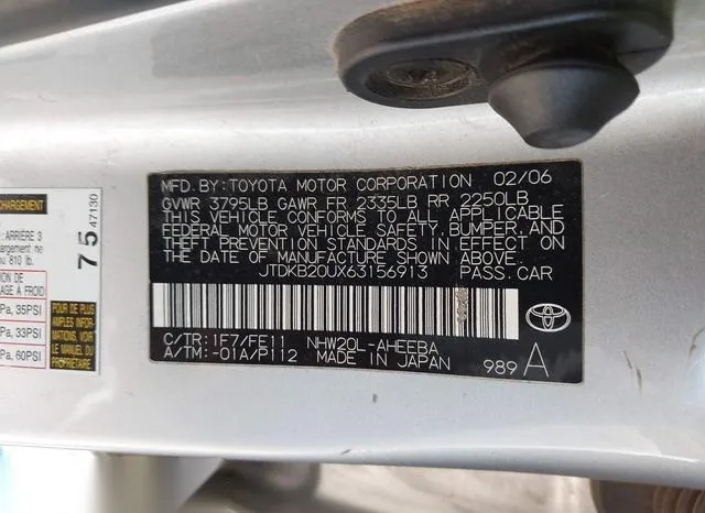 JTDKB20UX63156913 2006 2006 Toyota Prius 9