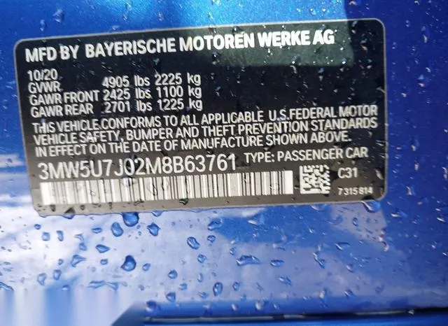 3MW5U7J02M8B63761 2021 2021 BMW 3 Series- M340I 9