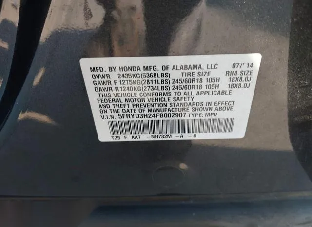 5FRYD3H24FB002907 2015 2015 Acura MDX 9