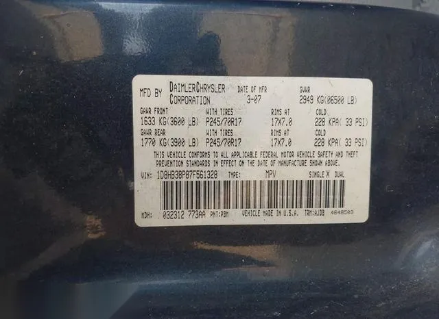 1D8HB38P87F561328 2007 2007 Dodge Durango- Sxt 9