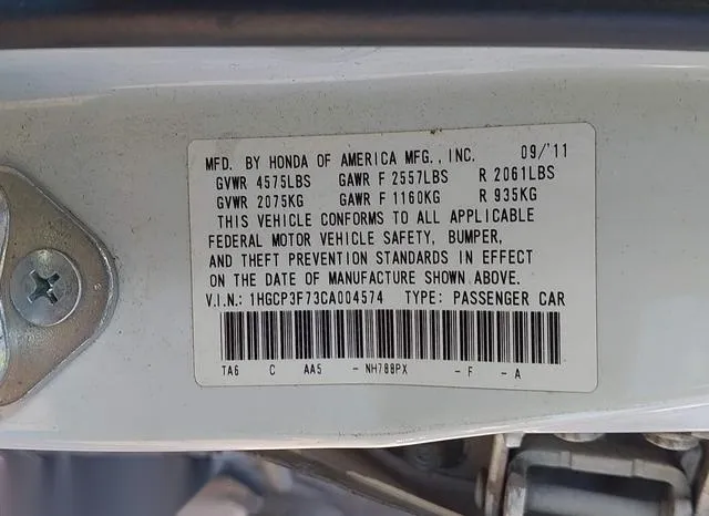 1HGCP3F73CA004574 2012 2012 Honda Accord- 3-5 EX 9