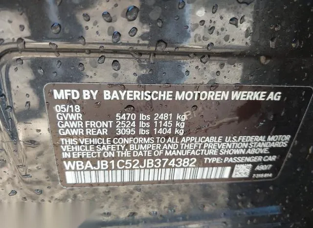 WBAJB1C52JB374382 2018 2018 BMW 5 Series- 530E Xdrive Iperf 9