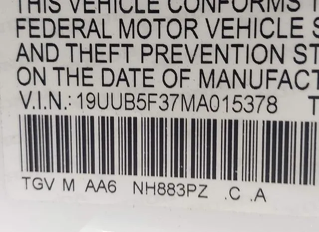 19UUB5F37MA015378 2021 2021 Acura TLX- Standard 9