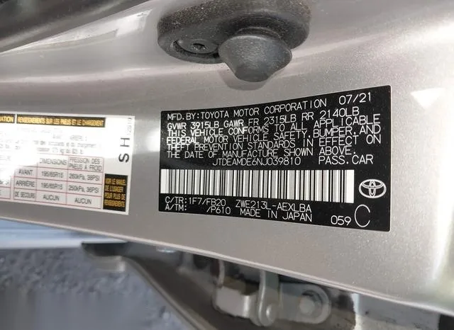 JTDEAMDE6NJ039810 2022 2022 Toyota Corolla- Hybrid Le 9