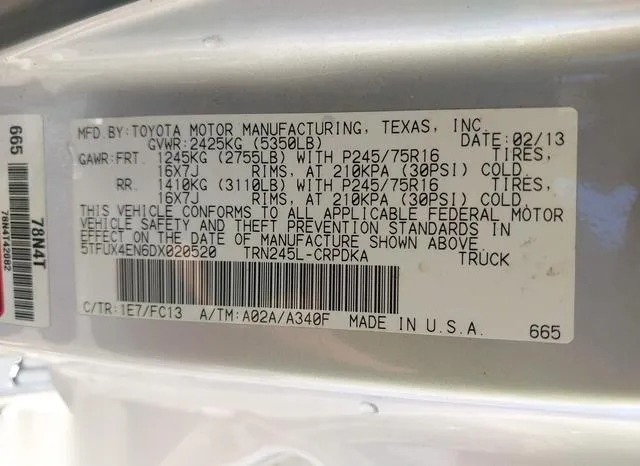 5TFUX4EN6DX020520 2013 2013 Toyota Tacoma- Access Cab 9