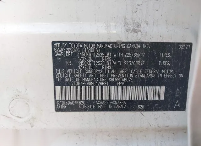 2T3H1RFV8MC126634 2021 2021 Toyota RAV4- LE 9