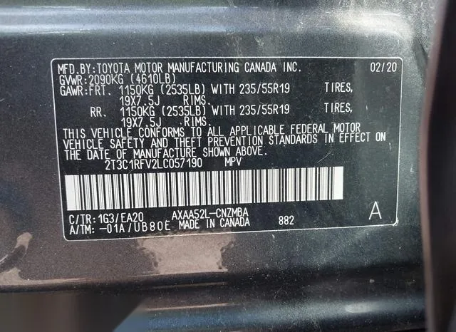 2T3C1RFV2LC057190 2020 2020 Toyota RAV4- Xle Premium 9