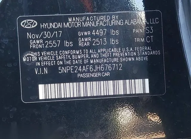 5NPE24AF6JH676712 2018 2018 Hyundai Sonata- SE 9