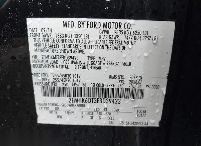 2FMHK6DT3EBD39423 2014 2014 Ford Flex- Limited 9