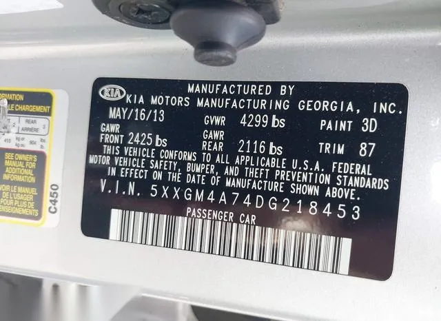 5XXGM4A74DG218453 2013 2013 KIA Optima- LX 9