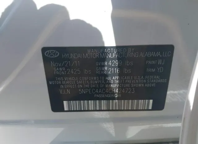 5NPEC4AC4CH424723 2012 2012 Hyundai Sonata- Limited 9