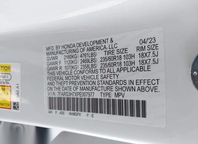 7FARS3H7XPE007977 2023 2023 Honda CR-V- Ex-L 2Wd 9