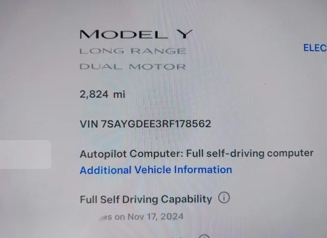 7SAYGDEE3RF178562 2024 2024 Tesla Model Y- Long Range Dual 9