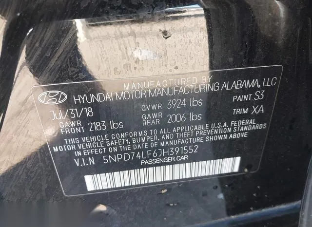 5NPD74LF6JH391552 2018 2018 Hyundai Elantra- SE 9