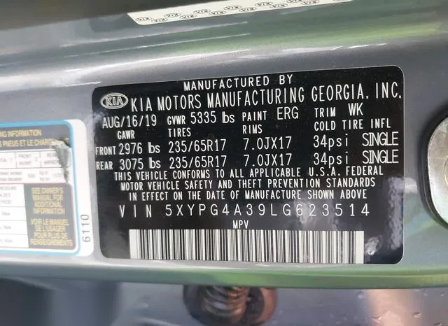 5XYPG4A39LG623514 2020 2020 KIA Sorento- 2-4L Lx 9