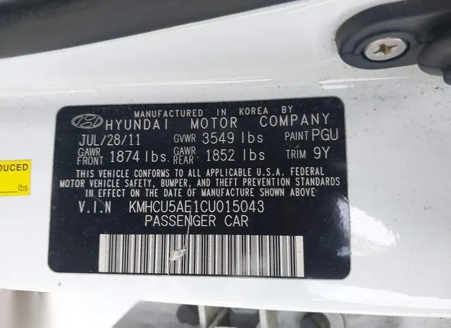 KMHCU5AE1CU015043 2012 2012 Hyundai Accent- SE 9