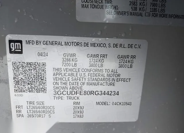 3GCUDFE80RG344234 2024 2024 Chevrolet Silverado 1500- 4Wd 9