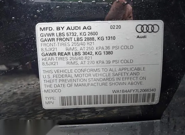 WA1B4AFY7L2066340 2020 2020 Audi SQ5- Premium Plus Tfsi Qua 9