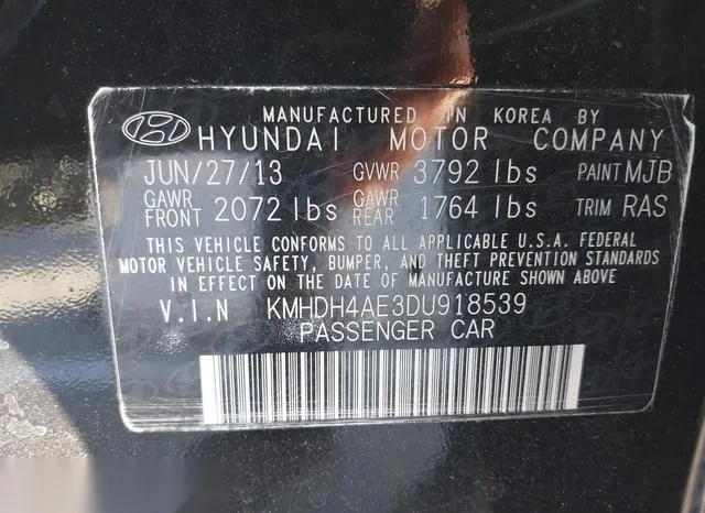 KMHDH4AE3DU918539 2013 2013 Hyundai Elantra- Gls 9