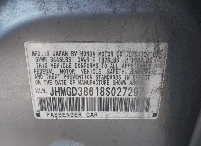 JHMGD38618S027297 2008 2008 Honda Fit- Sport 9