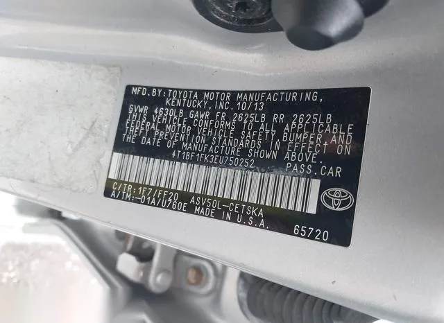 4T1BF1FK3EU750252 2014 2014 Toyota Camry- SE 9