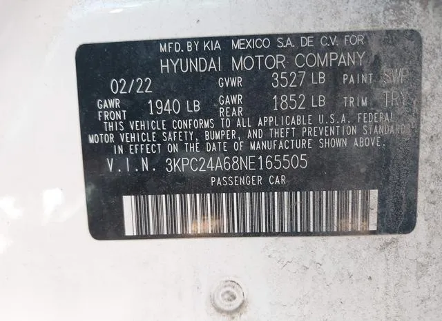 3KPC24A68NE165505 2022 2022 Hyundai Accent- SE 9