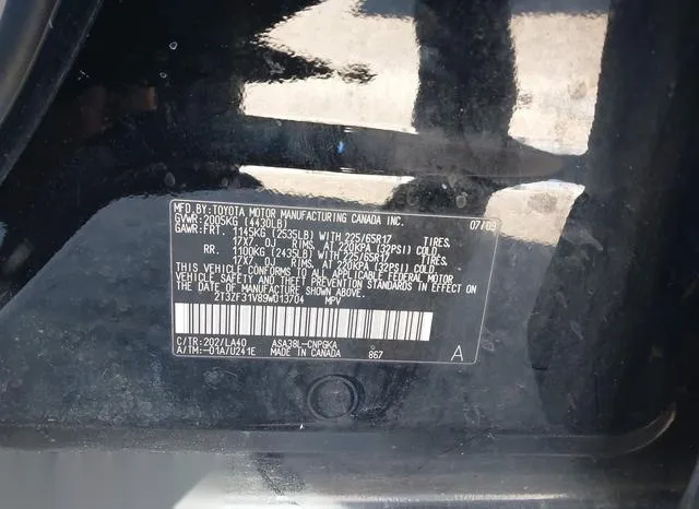 2T3ZF31V89W013704 2009 2009 Toyota RAV4- Limited 9