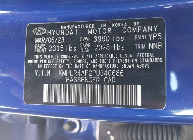 KMHLR4AF2PU540686 2023 2023 Hyundai Elantra- N Line 9