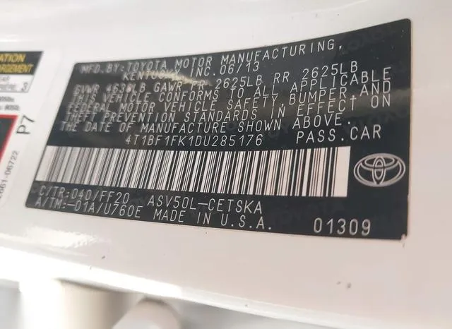 4T1BF1FK1DU285176 2013 2013 Toyota Camry- SE 9