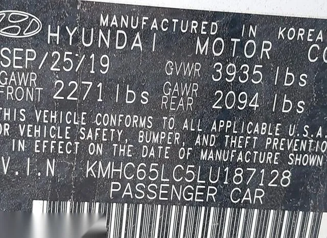 KMHC65LC5LU187128 2020 2020 Hyundai Ioniq- Hybrid Blue 9