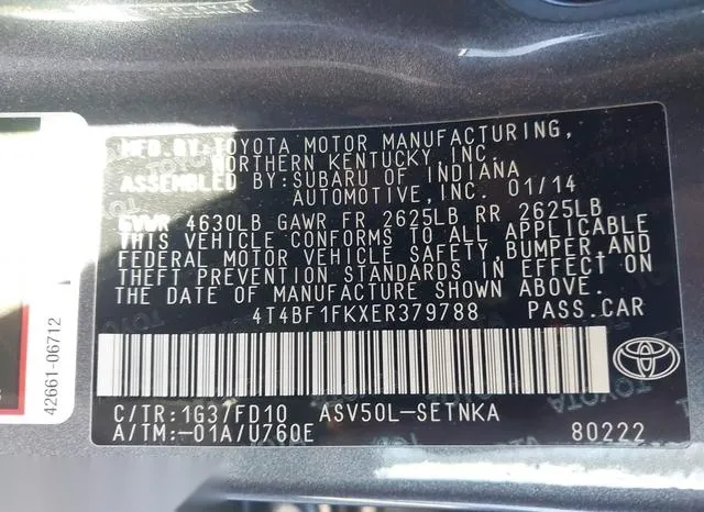 4T4BF1FKXER379788 2014 2014 Toyota Camry- LE 9