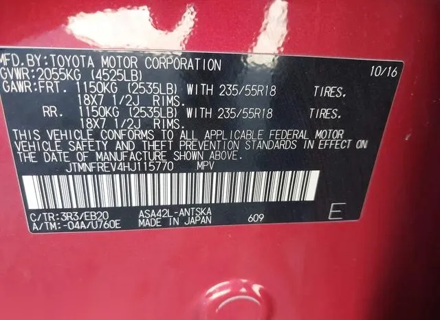 JTMNFREV4HJ115770 2017 2017 Toyota RAV4- SE 9