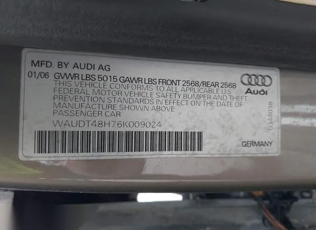 WAUDT48H76K009024 2006 2006 Audi A4- 3-0 9