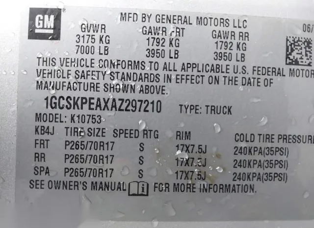 1GCSKPEAXAZ297210 2010 2010 Chevrolet Silverado 1500- Work 9