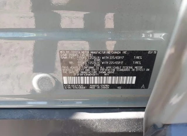 2T3P1RFV2KW040811 2019 2019 Toyota RAV4- Xle 9