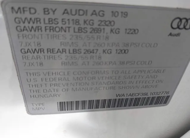 WA1AECF38L1032776 2020 2020 Audi Q3- Premium 45 Tfsi Quattr 9