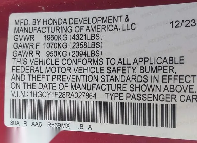 1HGCY1F28RA027864 2024 2024 Honda Accord- LX 9