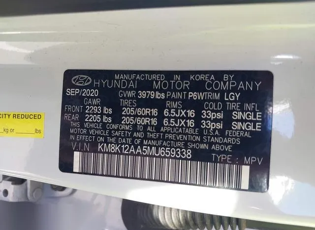 KM8K12AA5MU659338 2021 2021 Hyundai Kona- SE 9