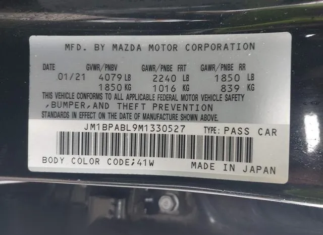 JM1BPABL9M1330527 2021 2021 Mazda 3- Select 9